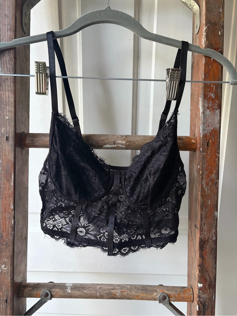 Black Lace Longline Bralette - Women Intimates & Sleepwear